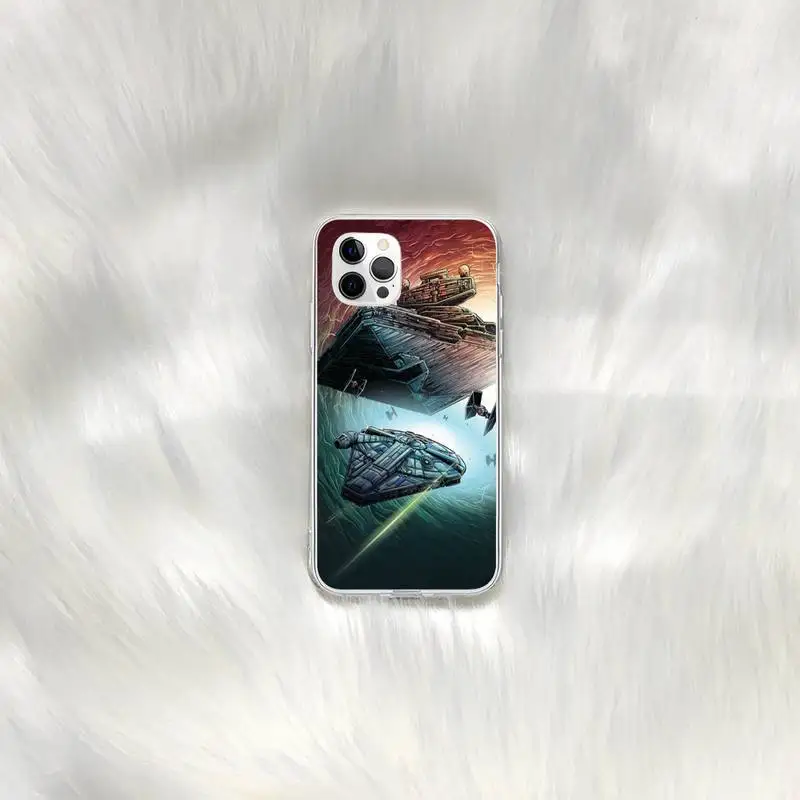 

Star space ship Wars Phone Case for iphone 6s 7 8plus xr xs max 11 12 pro max mini clear cover