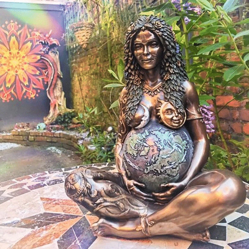 

2022 Mother Earth Art Statue Polyresin Figurine Mother EarthStatue Sticker Waterproof Fairy Garden Outdoor Home Desk Decoration