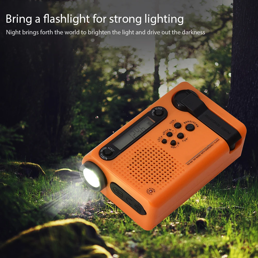 Harga Radio Cuaca Darurat Baterai 2000MAh Engkol Tangan Surya Portabel Radio LED/FM/AM/SW Untuk Bertahan Hidup Luar Ruangan Darurat Rumah Tangga