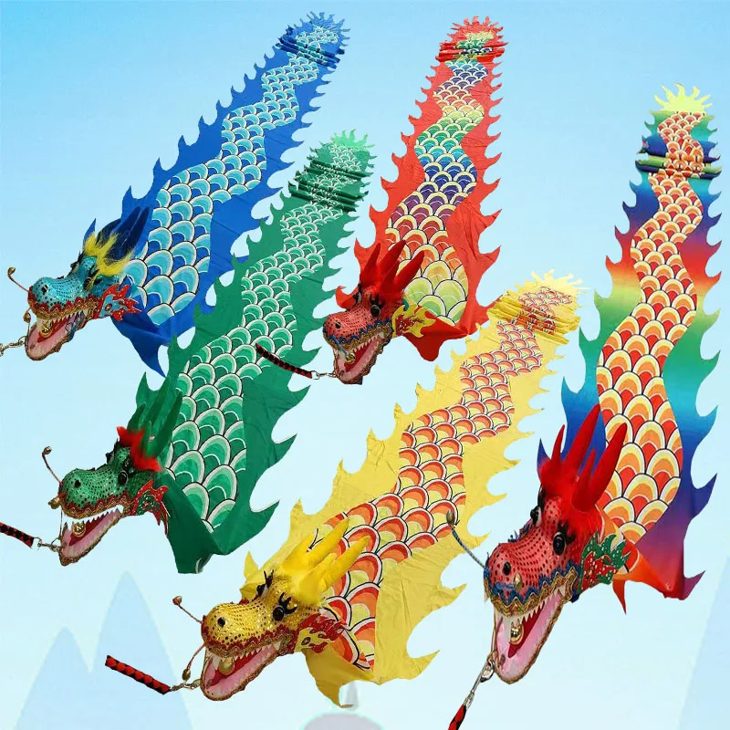 Цветная лента для танцев дракона, яркий квадратный танцевальный дракон, китайский новый год, подарки, товары для фитнеса