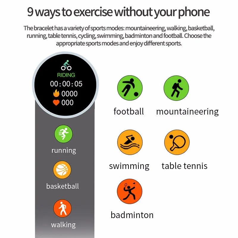 Смарт-часы B8 мужские водонепроницаемые с пульсометром и тонометром | Электроника