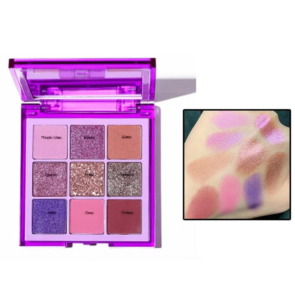 9 цветов неоновые тени для век Палитра Красочные водонепроницаемые блестящие