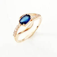 women engagement ring 2022 new fashion 585 gold color jewelry royal blue cubic zircon women jewelry