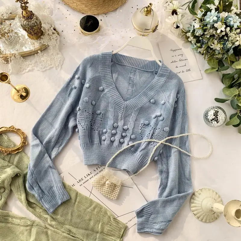 Свитер женский осенне-зимний однотонный с длинным рукавом | Женская одежда