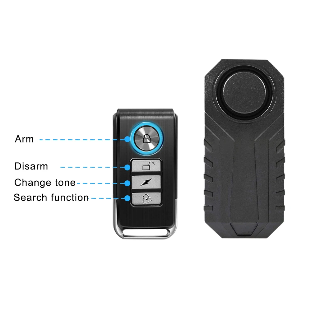 

Remote Control Bike Alarm Waterproof Motorcycle Electric Bicycle Security 113dB Anti Lost Remind Vibration Warning Alarm Sensor