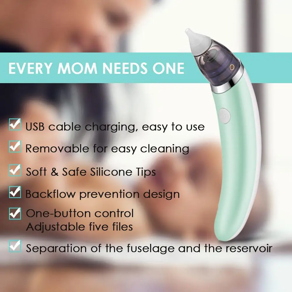 Aspirador Nasal seguro para beb&eacute;, limpiador Nasal el&eacute;ctrico e higi&eacute;nico, succionador de mucosidad Oral, accesorios para el cuidado de la nariz, soporte, env&iacute;o directo-2