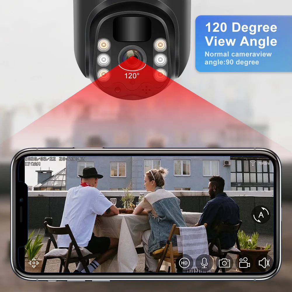 MISECU IP-камера наружная PTZ 1296P Беспроводная камера на солнечных батареях