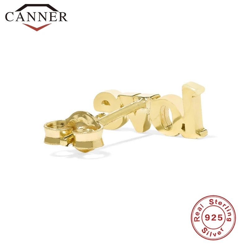 925 sterling silver "love you "English Alphabet Stud Earrings For Women Gold Fashion Party Jewelry Best Gift for Lover | Украшения
