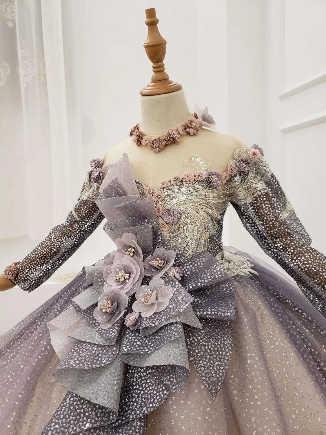 2020 г. Роскошные платья для девочек с цветочным узором причастия komunia robe mariage enfant