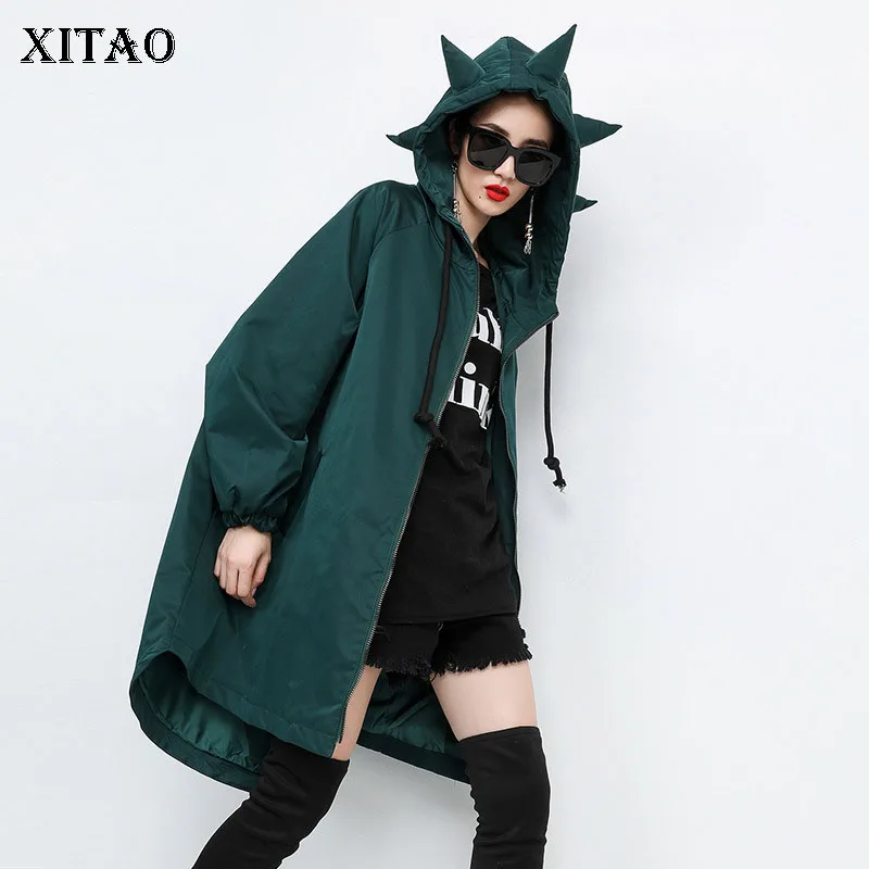 XITAO Tide Hat Тренч на молнии с длинными рукавами модное необычное повседневное
