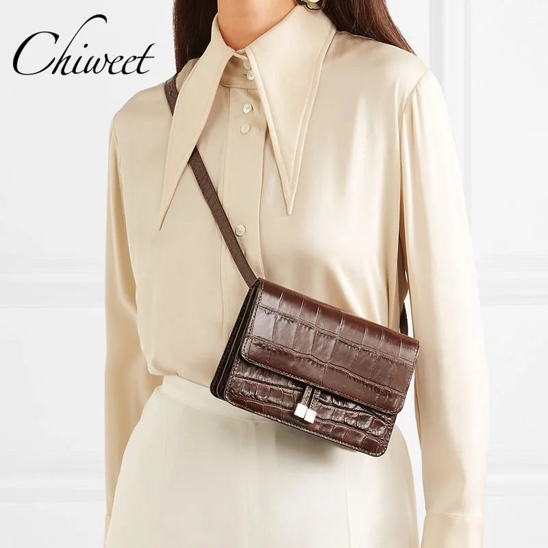 Роскошная Брендовая женская сумка-мессенджер дизайнерская винтажная кожаная