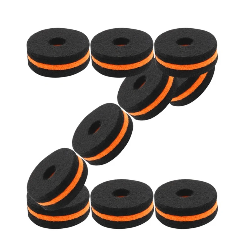 

10pcs/set Cymbal Felt Washer Pad Crash Clutch Felt Drum Set Mats Cymbal Stand Felt Washer Cymbals Protective Mats