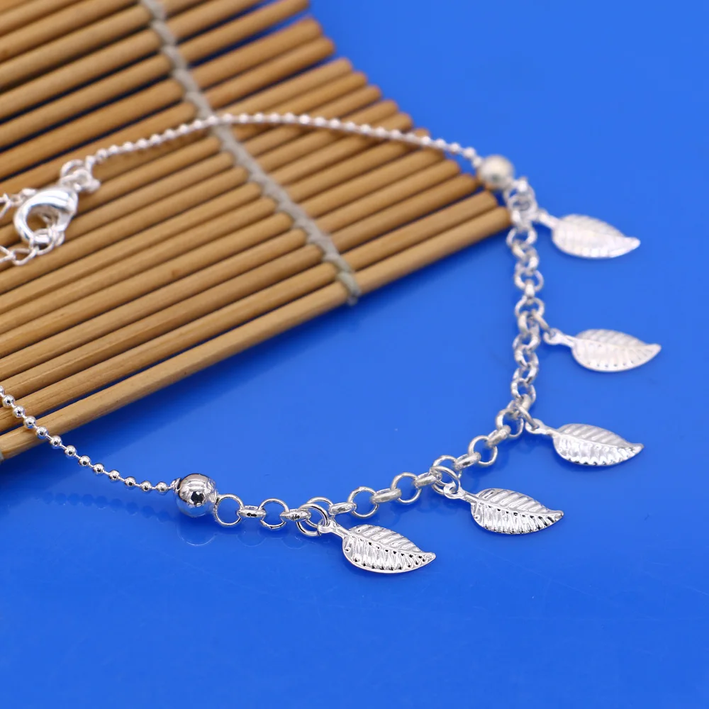 Браслеты на ногу женские из стерлингового серебра 925 пробы анклеты в лаконичном