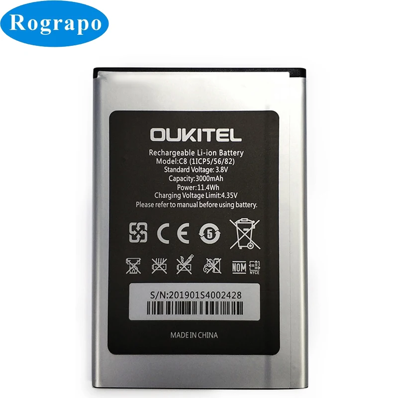100% новый 3000mAh C8 высококачественный Сменный аккумулятор для Oukitel мобильный