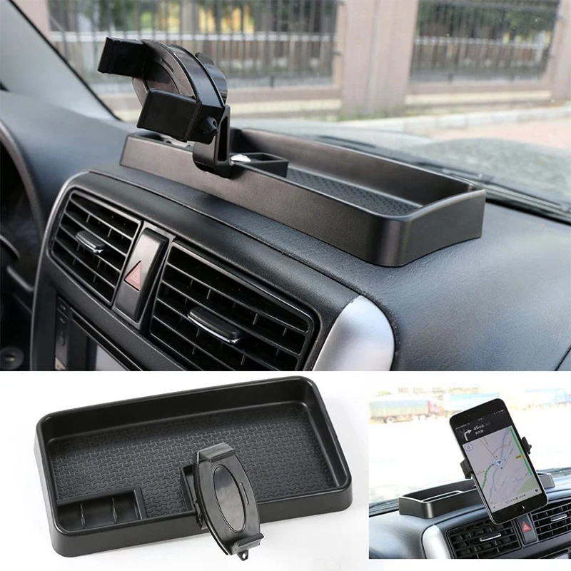 car auto mount dashboard mobile phone stand holder with storage box fit for suzuki jimny 2007 2015 interior accessories free global shipping