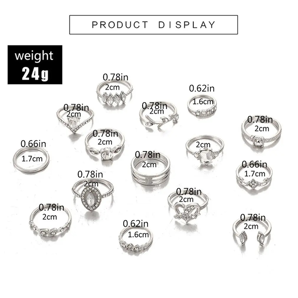 

Boho Vintage Gold Star Knuckle Rings For Women BOHO Crystal Star Crescent Geometric Female Finger Rings Set Jewelry 2020