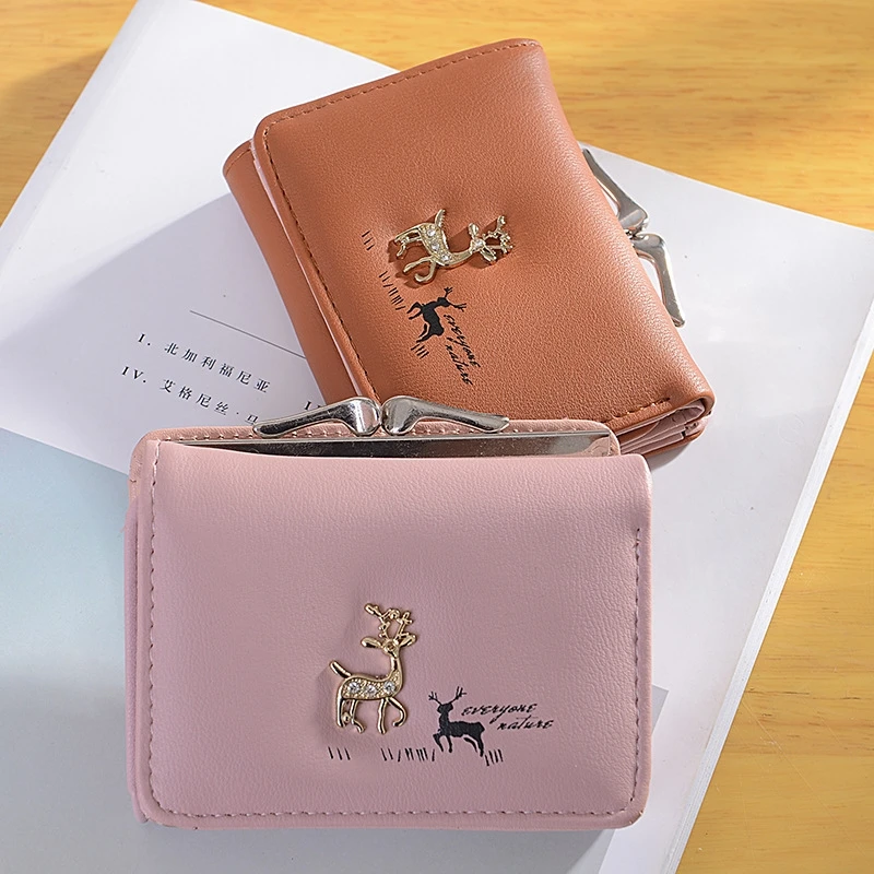 Женский короткий кошелек 2019 в Корейском стиле простой студенческий маленький с