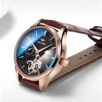 ailang relogio masculino casual tourbillon skeleton luxury mens wrist watch automatic fashion moon phase luminous sport 8607c