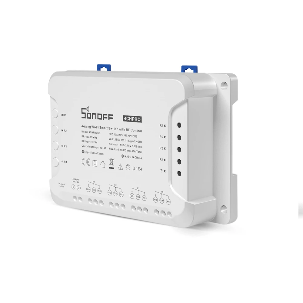 Смарт-выключатель Sonoff 4CHPROR3 4 клавиши 433 МГц RF Поддержка блокировки самоблокировка
