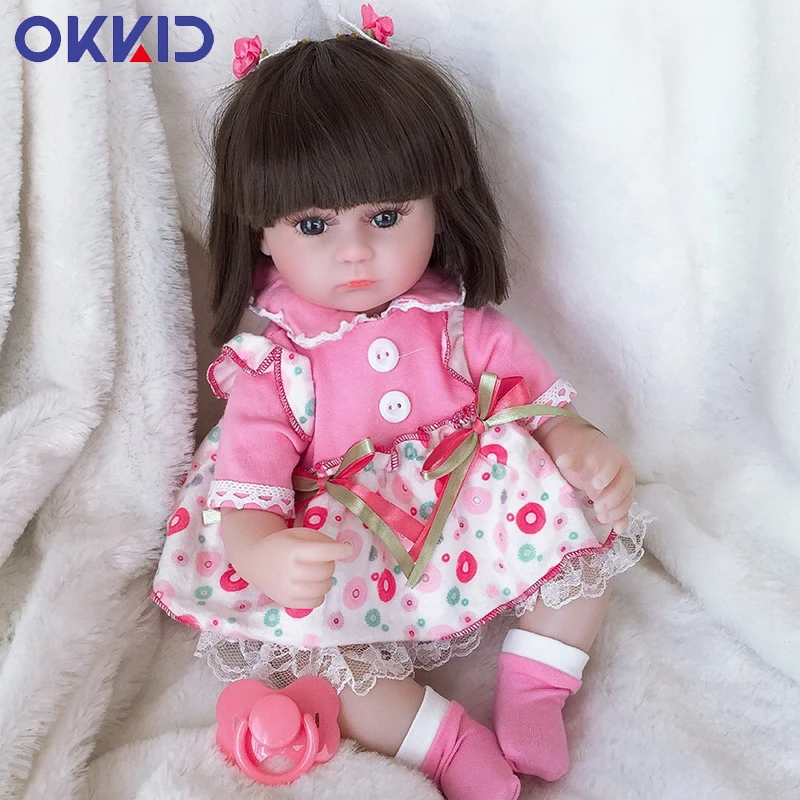 OKKID 42 см Силиконовая Кукла Reborn имитация Baby Bebe куклы мягкие игрушки для малышей