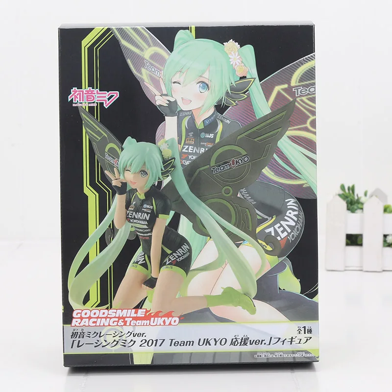 Racing miku box 18 см аниме розовый Хацунэ Мику Сакура Фигурки игрушки Мику спелгоед девушки ПВХ фигурка модель игрушки - Цвет: Racing miku box