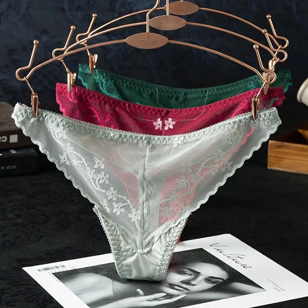 

Fashion Sexy Lace Thong Panties Low-Waist Female Underwear for Women Girls Seamless G String Hollow Breathable Low Rise Briefs