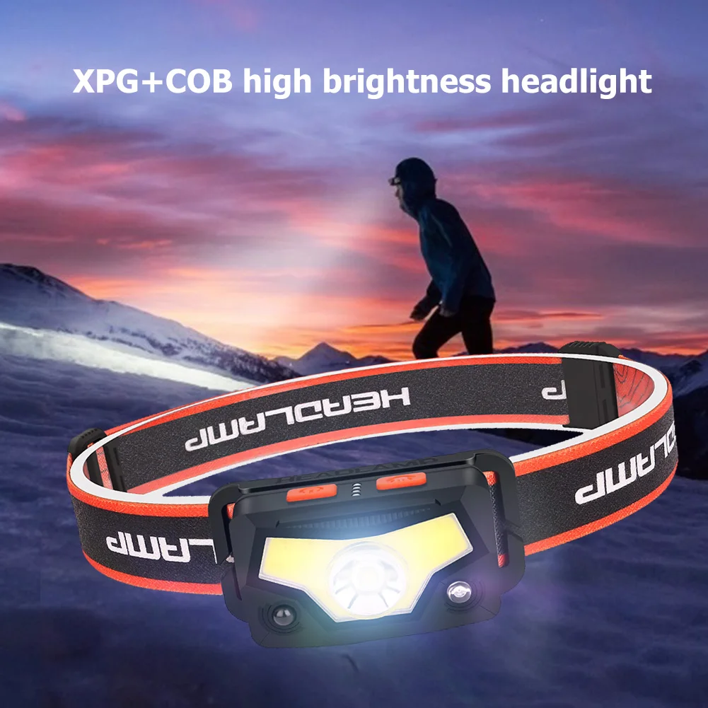 

USB Rechargeable XPG COB LED Headlamp Flashlight Waterproof 7 Modes Outdoor Lighting Headlight Sensor Work Light Torch