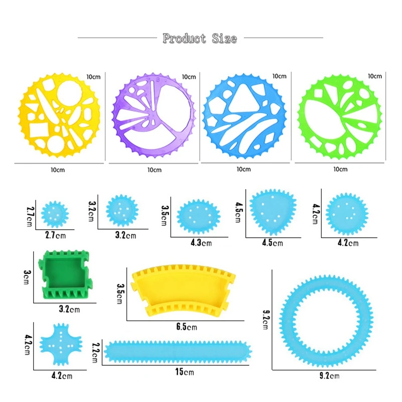 

22Pcs Drawing Toys Spirograph Interlocking Gears & Wheels Design Drawing Accessories Creative Kids Toys