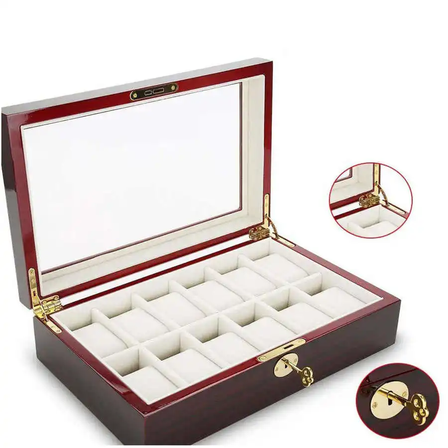 12 решеток коробка для хранения часов чехол коллектора путешествий органайзер