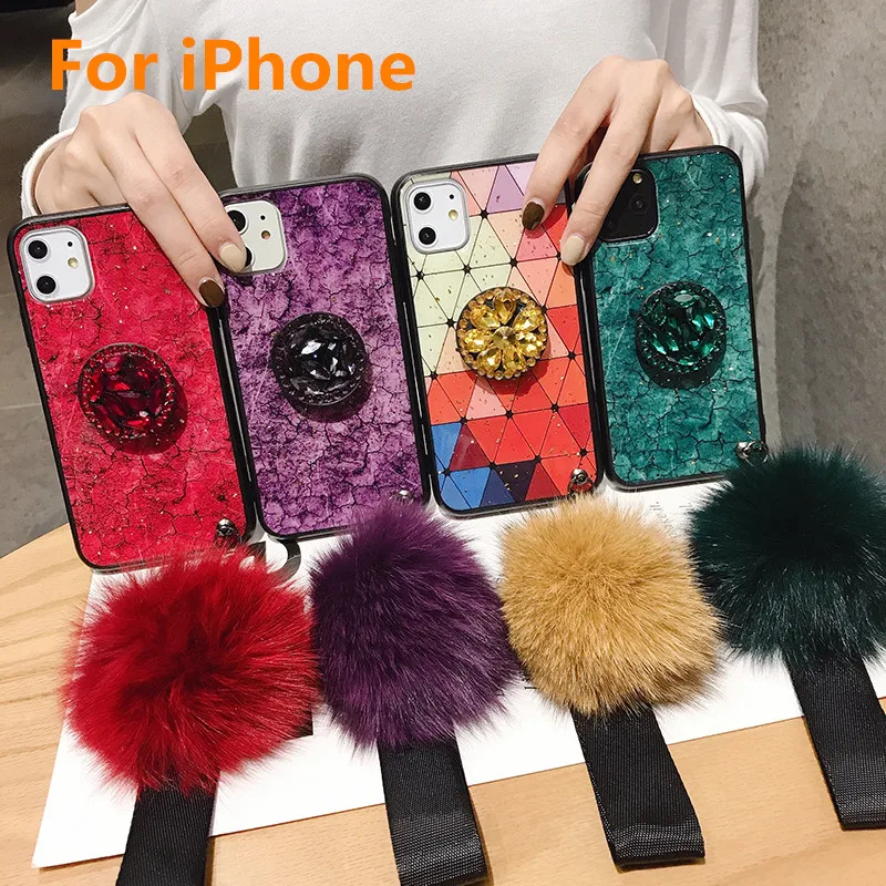 Роскошные Алмазные мраморные чехлы с блестками для телефонов iPhone 11 Pro Max X XR XS MAX 7 8