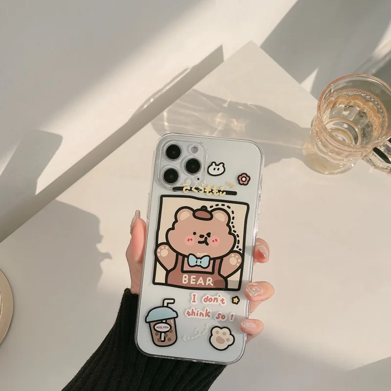 

Retro Kawaii Lucky Bear Japanese Phone Case for Apple IPhone 12 11 Pro Max Xr Xs Max 12 Mini 7 8 Plus 7Plus Case Cute Soft Cover