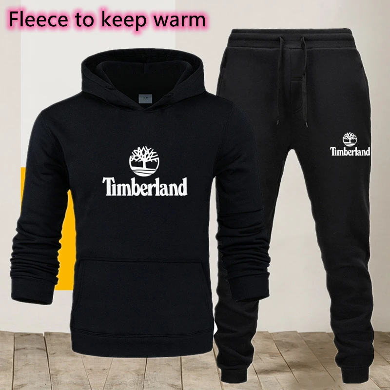 

Костюм спортивный мужской из 2 предметов, толстовка с капюшоном и штаны, Повседневная Уличная одежда, серия осень/зима