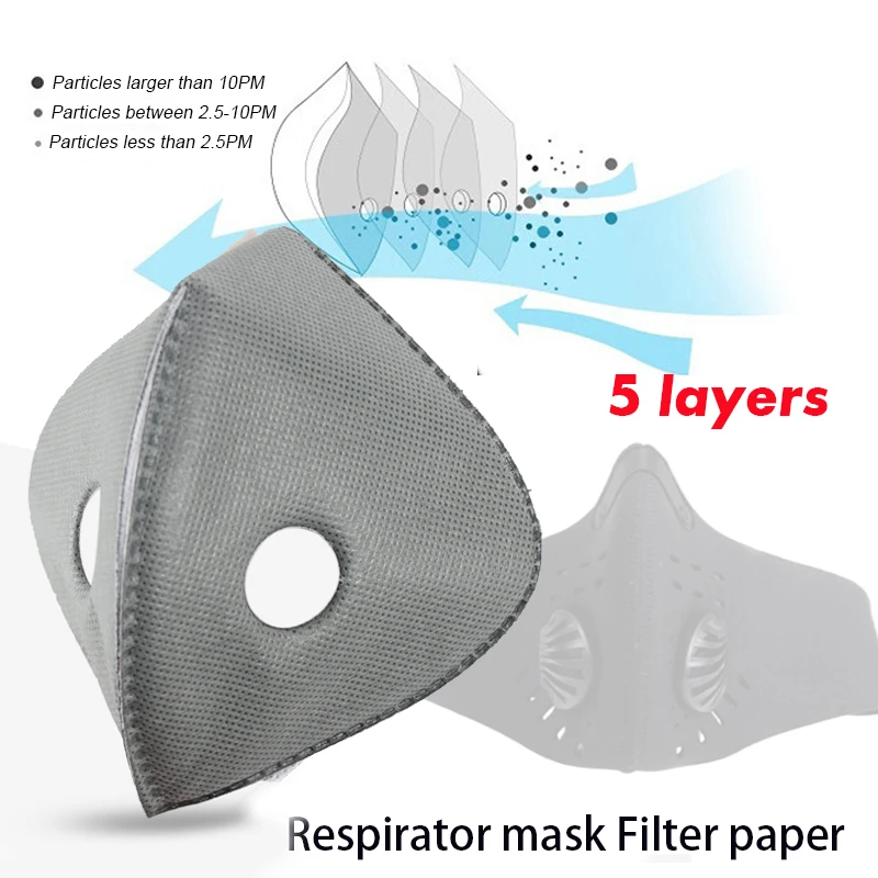 Маска для лица PM2.5 фильтрующая бумага с активированным углем Пылезащитный фильтр
