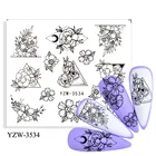 3D Водные Наклейки для ногтей с цветами и листьями, Водные Наклейки для ногтей, наклейки для ногтевого дизайна, переводные наклейки сделай сам, Водные Наклейки для ногтевого дизайна