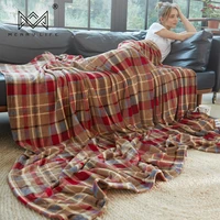 merrylife decorative throw blanket cover flannel plush soft travel blanket for bed sofa warm gift dropship plaid bedspread