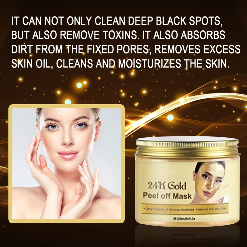

24K Gold Facial Mask Blackhead Remover Mask Peel Off Face Masks Deep Cleansing Facial Mask Moisture Skin Care
