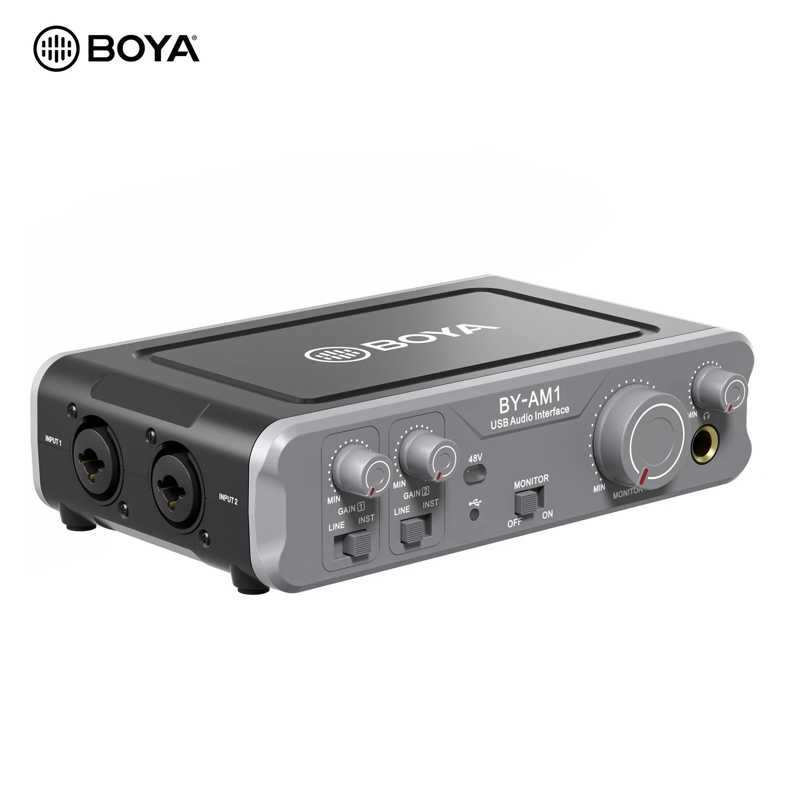 BOYA BY AM1 двухканальный аудиомикшер USB 6 35 мм/XLR комбинированные входы мм наушники 48 В