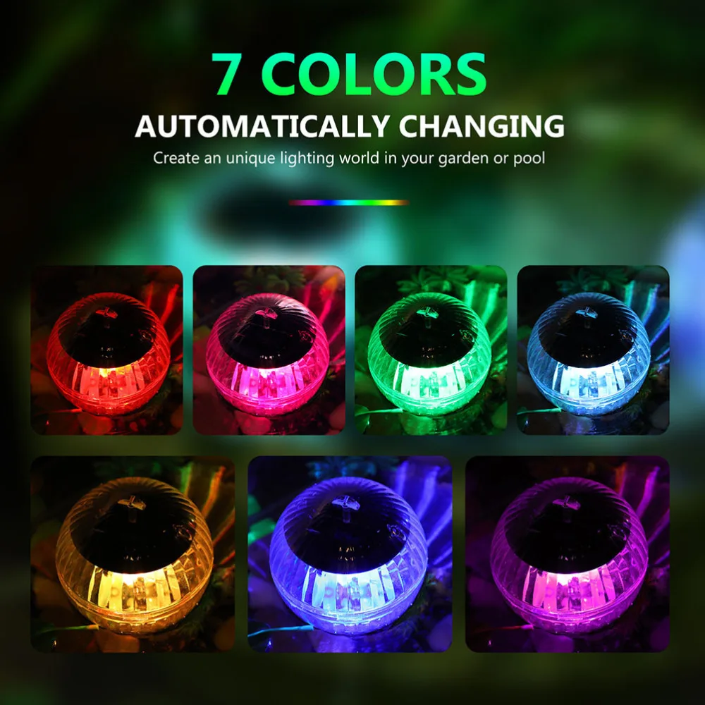 

4pcs Waterproof Floating Light Solar Power Garden Pond Floating Lamp Pool Light