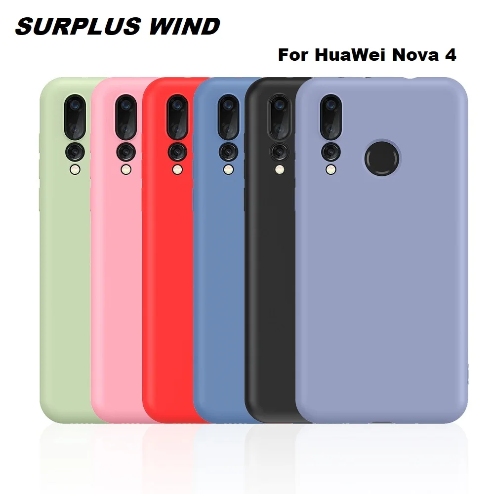Мягкий чехол из жидкого силикона для телефона HuaWei Nova 4 5 5i противоударный 5Pro 5T 3i 3 2i