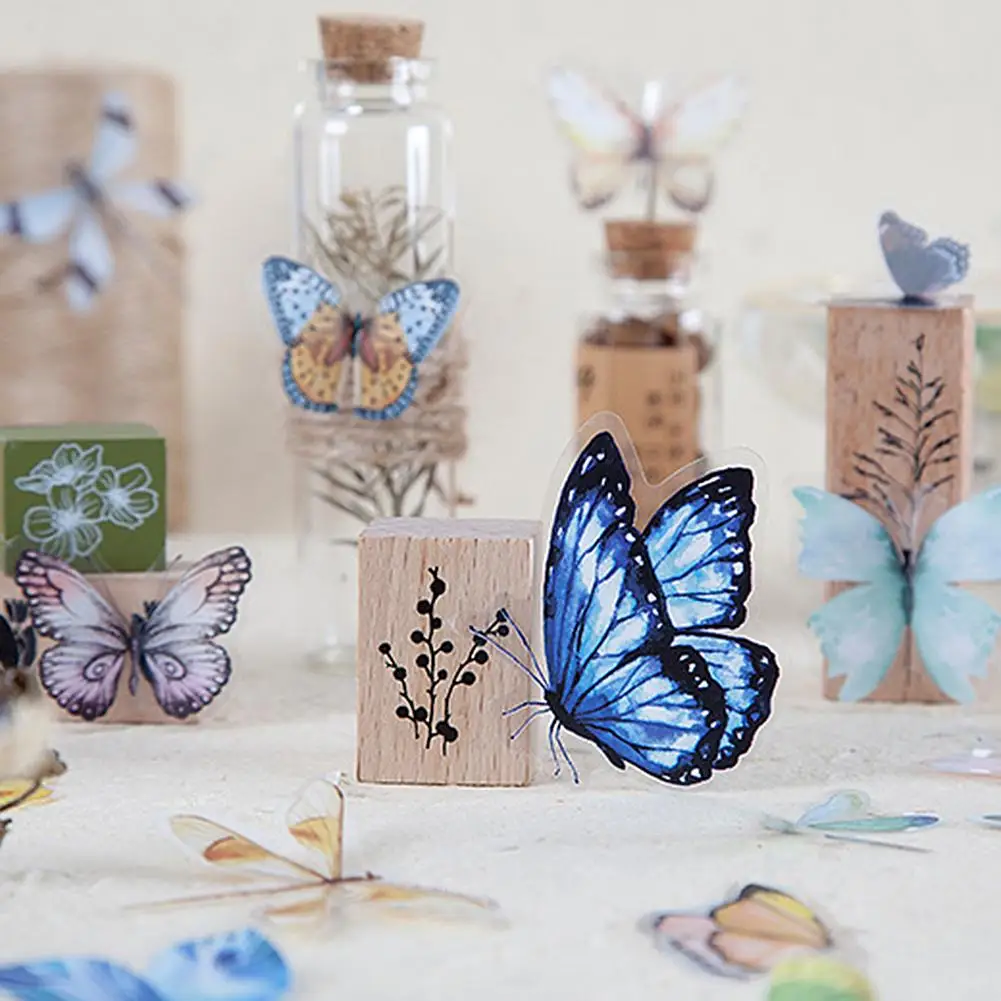 40 шт./компл. Домашние животные 3d бабочки настенный Декор милые настенные наклейки