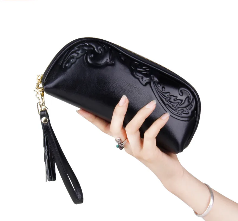 Женский кошелек клатч с коровьим принтом женский на молнии для мобильного