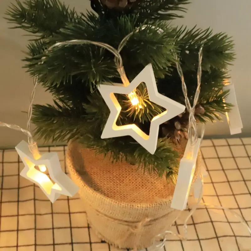 1 5 м 10 LED Деревянная звезда любовное дерево полоса огни детский душ