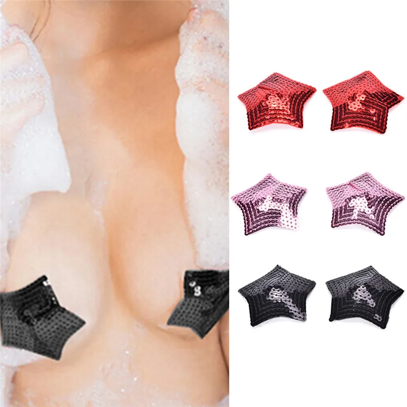 Женские сексуальные блестящие простые накладки на соски с кисточками и