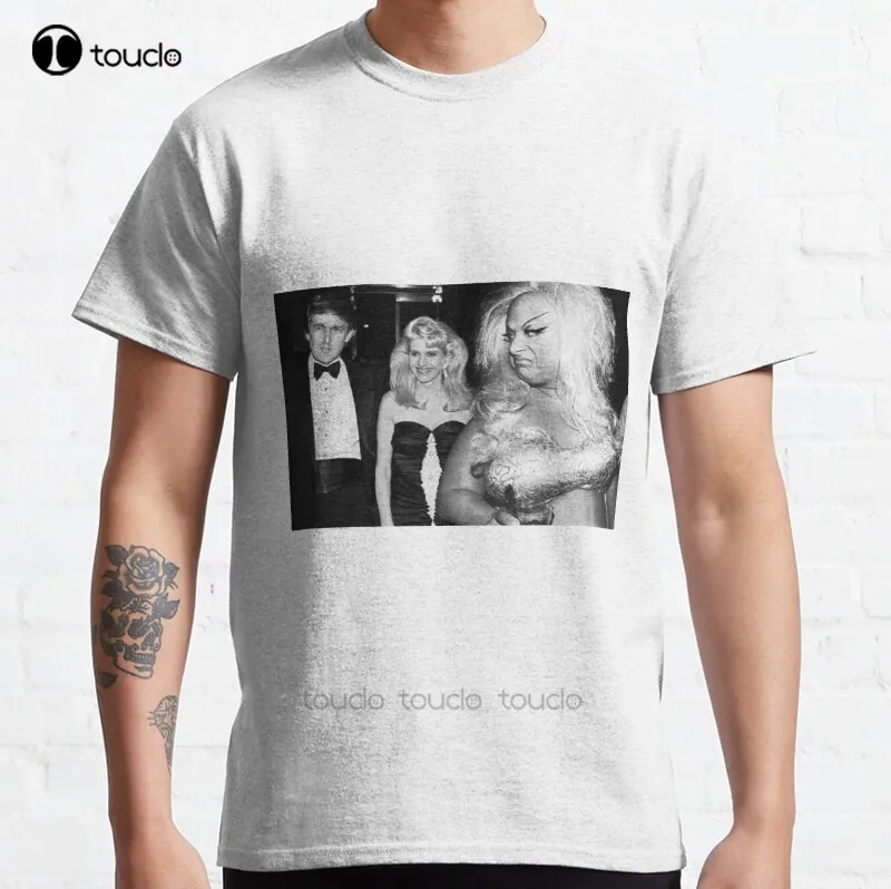 Классическая Мужская хлопковая футболка знакомые с Трампом Повседневная