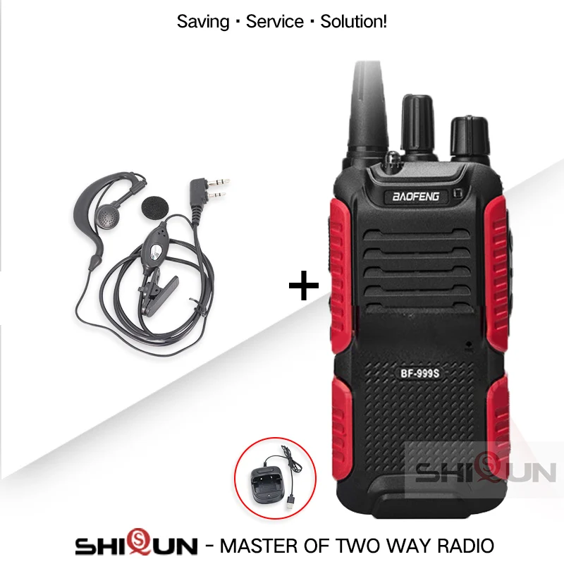 USB-Headset Горячая Baofeng bf-999s Plus Walkies Uhf band военный уровень двухстороннее радио 999S(2) для безопасности, отеля, ветчины BF999s обновление 888s 5W - Цвет: USB-Headset