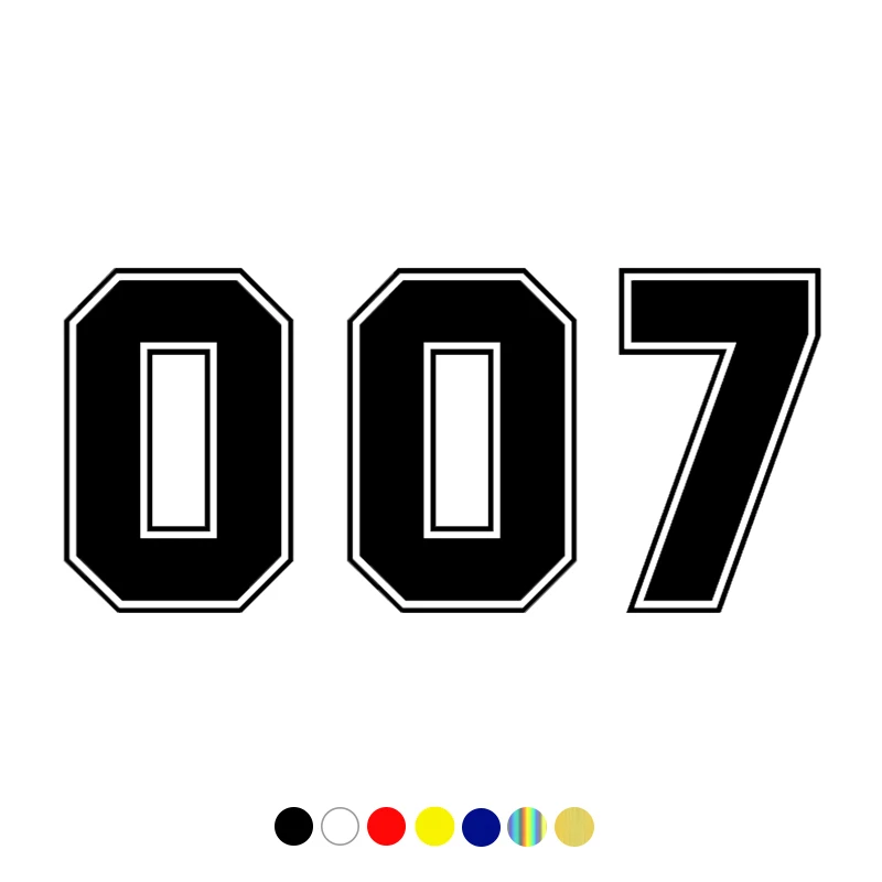 CS 10050# наклейки на авто Цифра 007 водонепроницаемые машину наклейка для