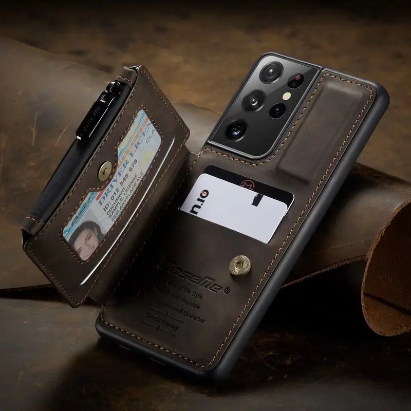 Чехол для Samsung Galaxy Note 10 Plus Магнитный флип-чехол роскошный кожаный кошелек чехлы