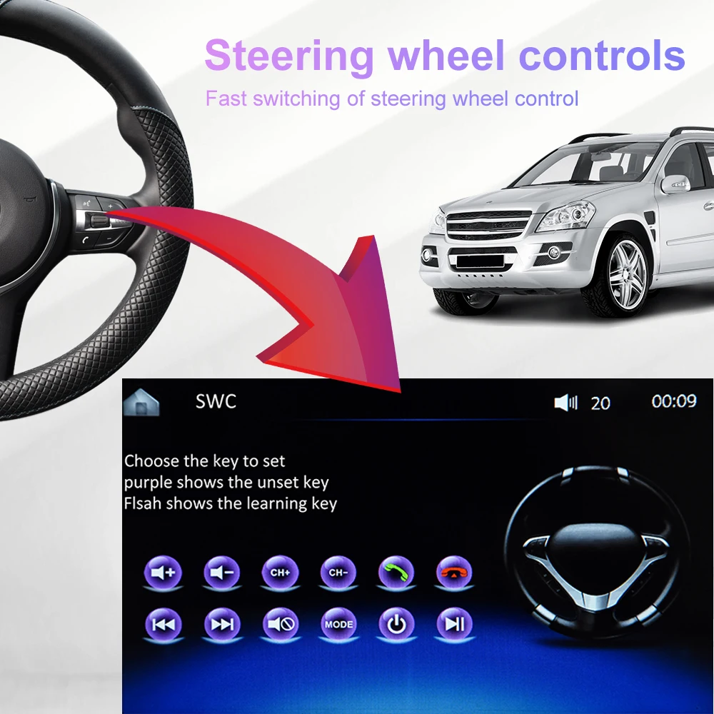 Автомобильный мультимедийный плеер Podofo 9 дюймов с сенсорным экраном MP5 FM радио