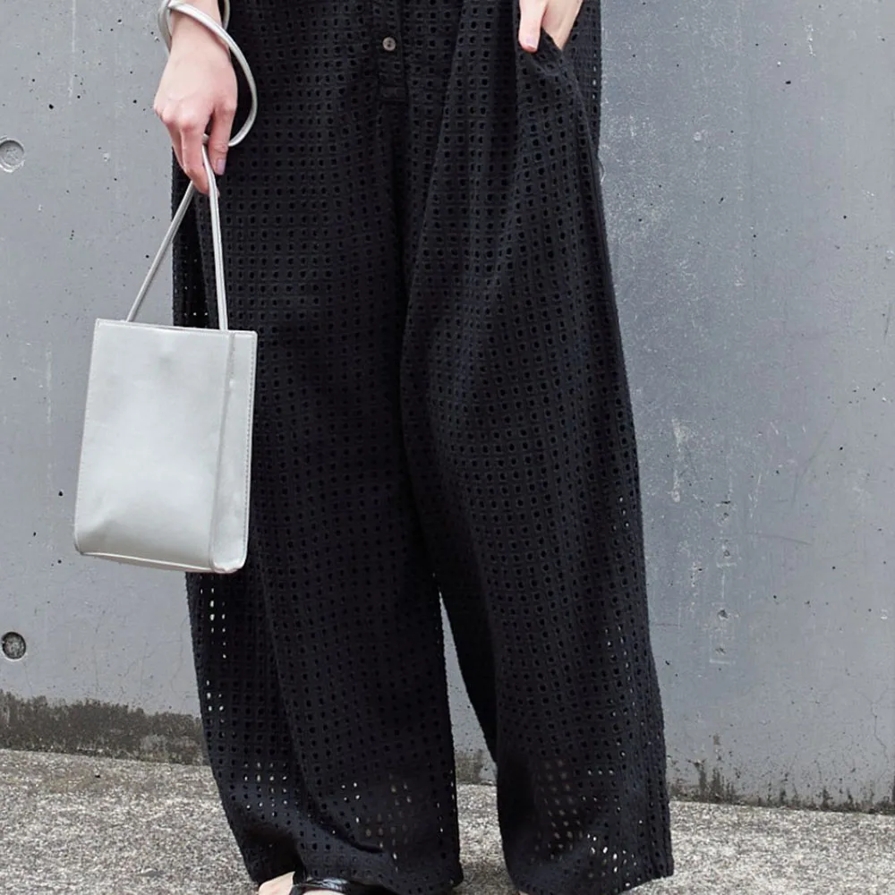 

One Piece Korean Fashion Summer Jumpsuit Button Pocket Plain Casual Overalls Loose Plain Full Length 2021 New Style High Street