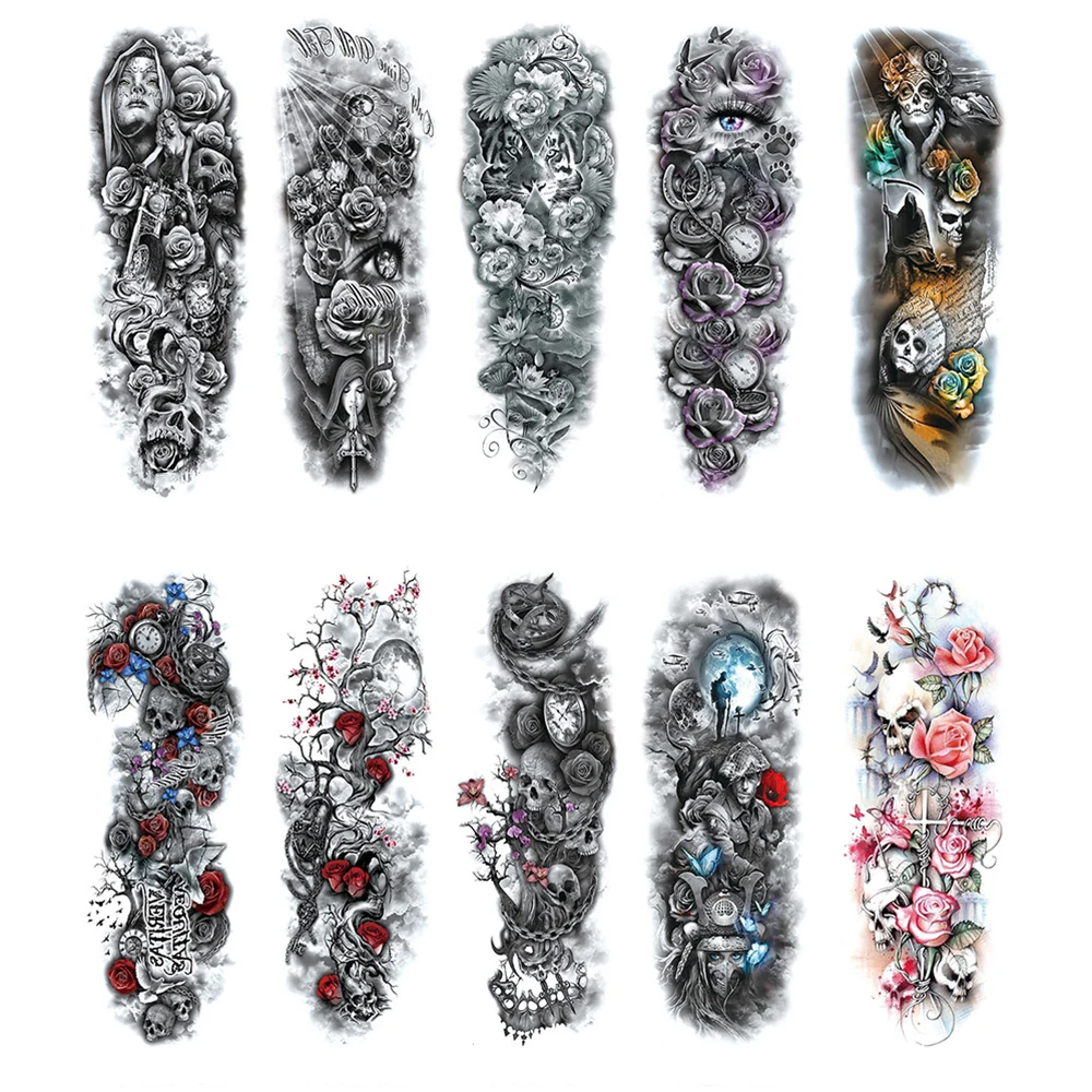 8 шт./набор водостойкие тату наклейки на всю руку|Временные тату| |